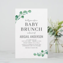 Orçamento Eucalyptus Baby Brunch Greenery Convite