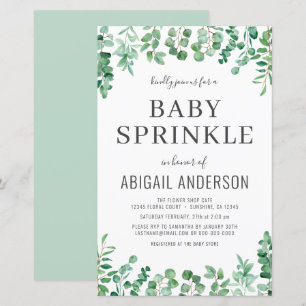 Orçamento Eucalyptus Baby Sprinkle Chá Convite