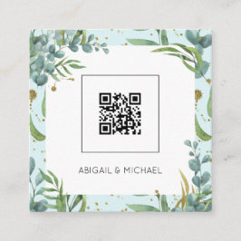 Orçamento Eucalyptus Código QR Boho Convite Casado