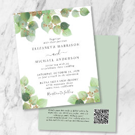 Orçamento Eucalyptus Código QR Convite de Casament