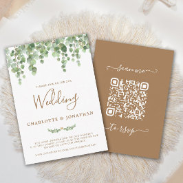 Orçamento Eucalyptus Código QR Convite de Casament