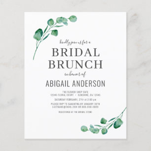 Orçamento Eucalyptus Foliage Bridal Brunch Convit