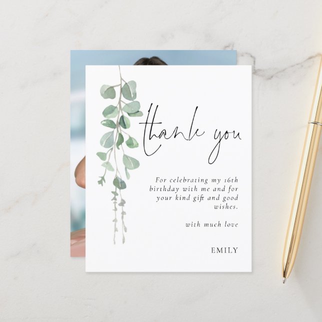 Orçamento Eucalyptus Foto Sweet XVI Obrigado (Frente/Verso In Situ)