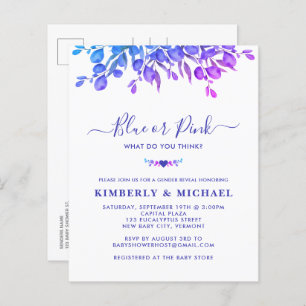 Orçamento Eucalyptus Gênero do bebê Revelação Azul