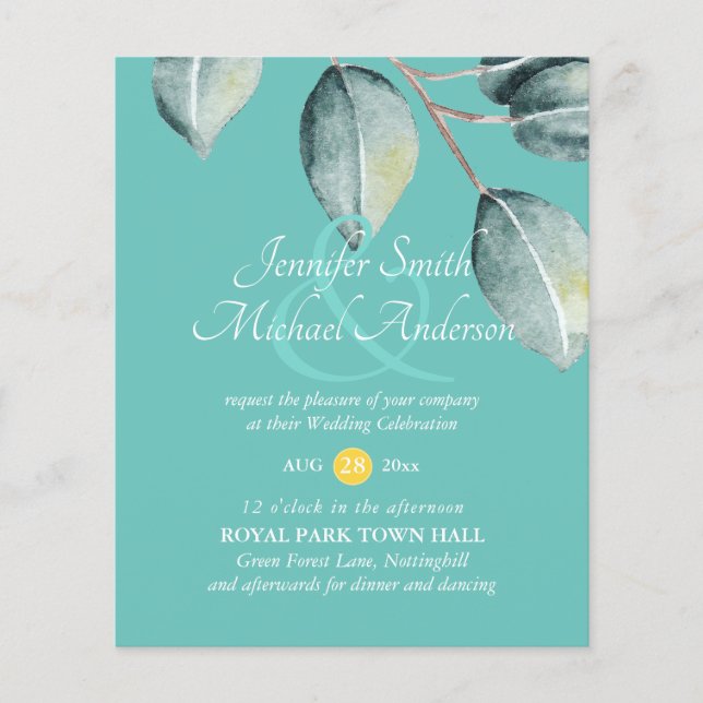 Orçamento Eucalyptus Greenerase deixa Convites de  (Frente)