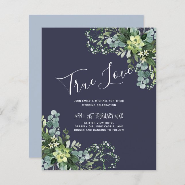 Orçamento Eucalyptus Greenery Casamento Folhagem (Frente/Verso)