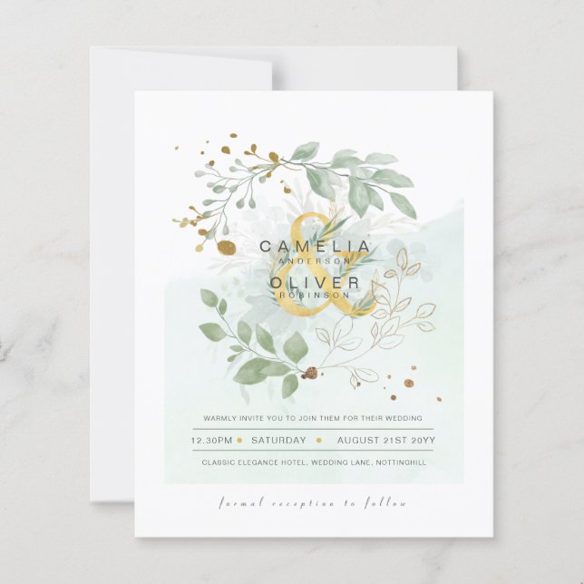 ORÇAMENTO Eucalyptus Greenery Dourado Casamento CÓ (Frente)