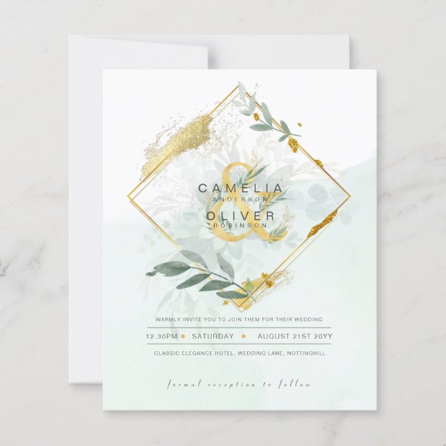 ORÇAMENTO Eucalyptus Greenery Dourado Casamento CÓ (Frente)