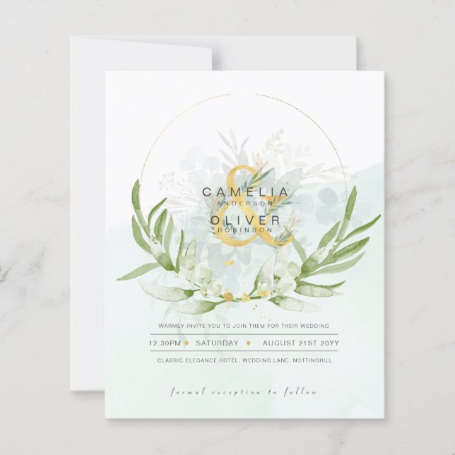 ORÇAMENTO Eucalyptus Greenery Dourado Casamento CÓ (Frente)