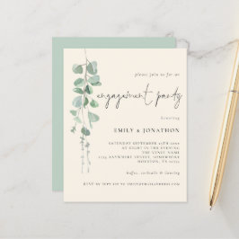 Orçamento Eucalyptus Ivory Festa de noivado Invite