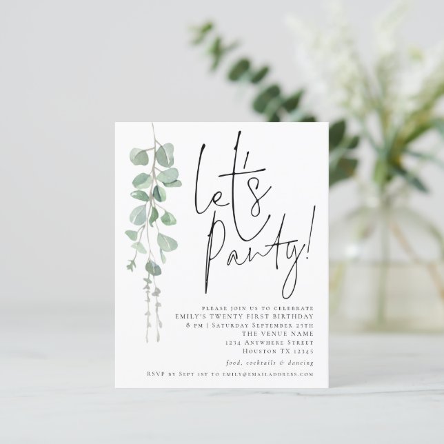 Orçamento Eucalyptus Permite que o aniversário de  (Em pé/Frente)