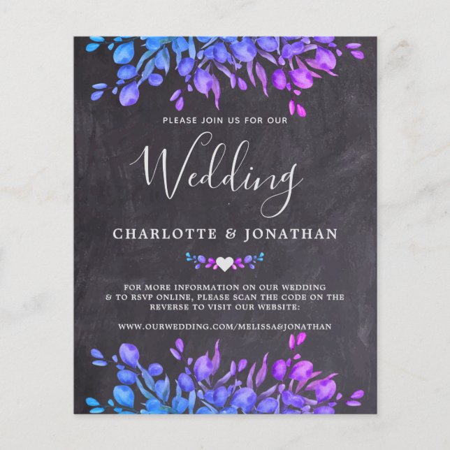 Orçamento Eucalyptus Rustic Slate QR Code Wedding  (Frente)