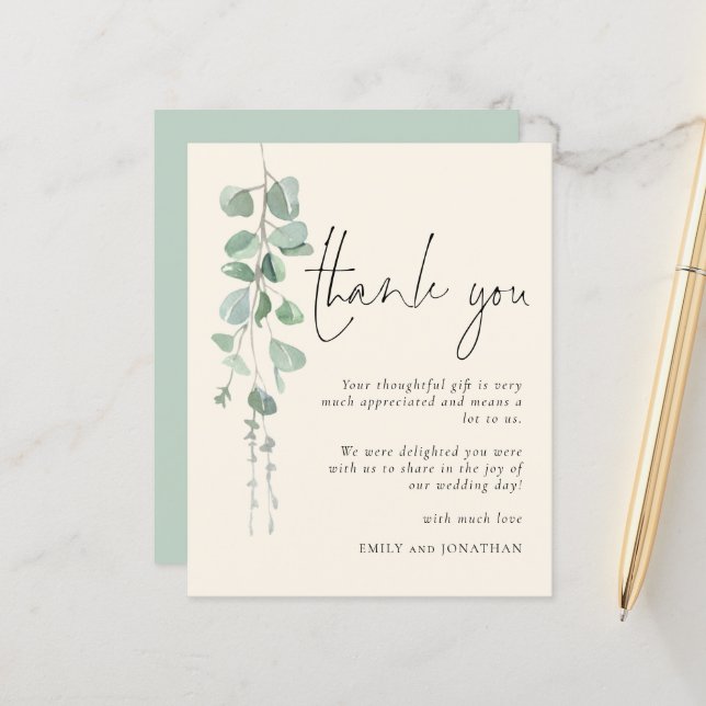 Orçamento Eucalyptus Sage Ivory Obrigado (Frente/Verso In Situ)