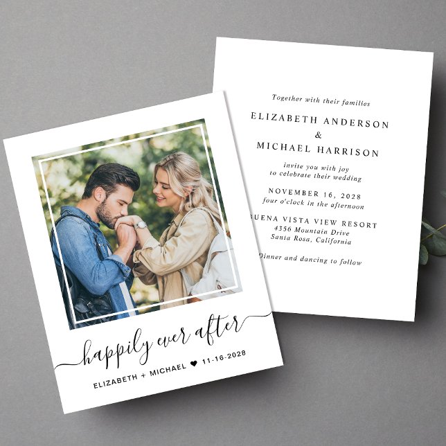 Orçamento Feliz Após Convite Para Casamento Fotogr (Our user-friendly template allows you to easily upload your photo and create your perfect invitation)