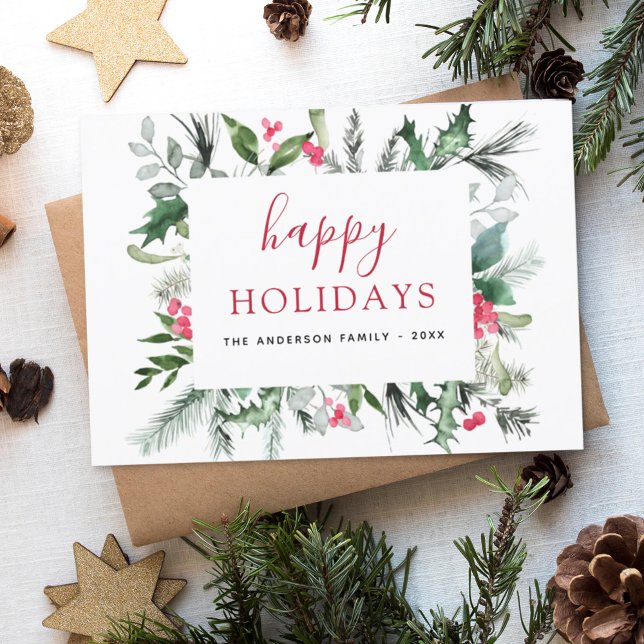 Orçamento Feliz Férias Natal Cartão Vermelho Verde (Criador carregado)