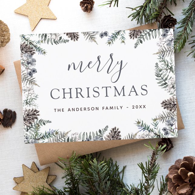 Orçamento Feliz Natal Dusty Verde Azul (Criador carregado)