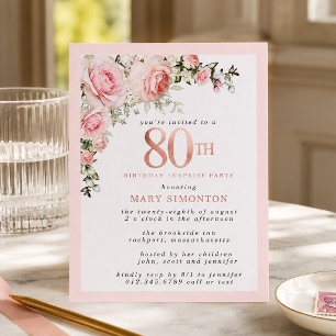 Orçamento Festa Surpresa de 80 Anos Rosa Floral