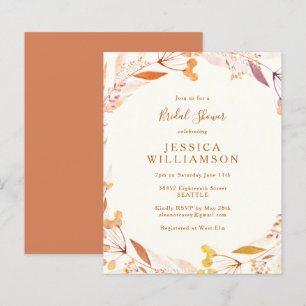 Orçamento Floral Aquarela Outono Boho Chá de Noiva