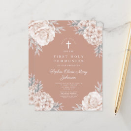 Orçamento Floral Blush Peonies Cross First Commune