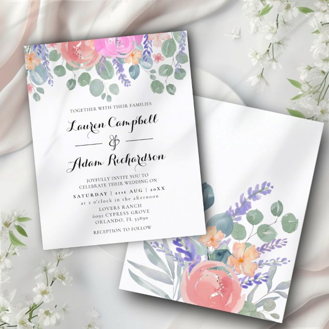 Orçamento Floral & Eucalipto Aquarela Casamento (Criador carregado)