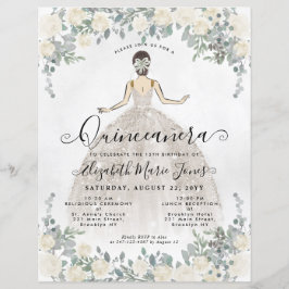 Orçamento Floral Ivory White Princesa Quinceanera