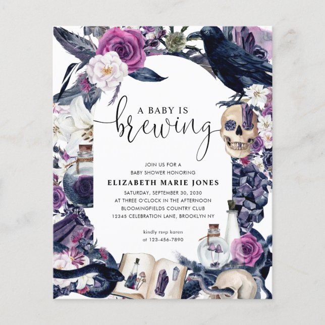 Orçamento Floral O Bebê do Halloween está criando  (Frente)