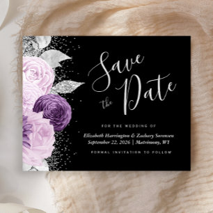 Orçamento Floral Roxo Prata Brilho Salve a Data