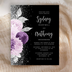 Orçamento Floral Roxo Prata Preto Casamento Roteir