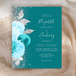 Orçamento Floral Turquesa Prata Brilho Casamento