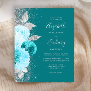 Orçamento Floral Turquesa Prata Brilho Casamento