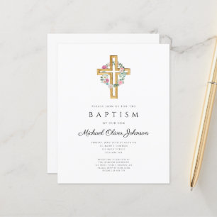 Orçamento Floral Wreath Cross Baptism Convite