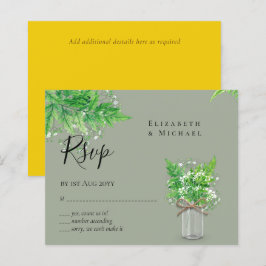 ORÇAMENTO Folhas de Ferns para RSVP com Vegetação