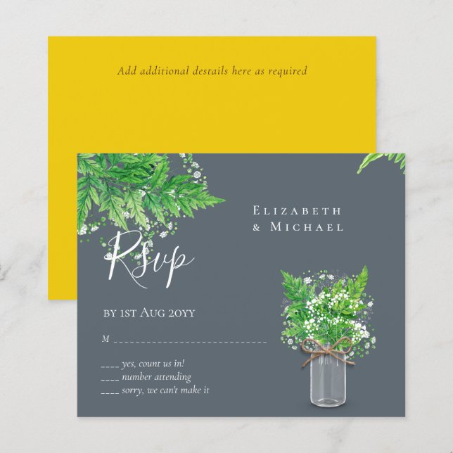 ORÇAMENTO Folhas de Samambaia RSVP Folhagem Rústic (Frente/Verso)