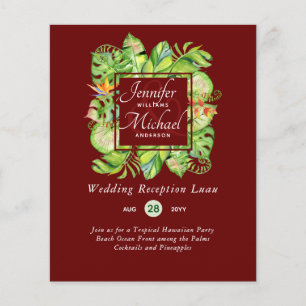 Orçamento Folhas Tropicais Luau Recepção de casame