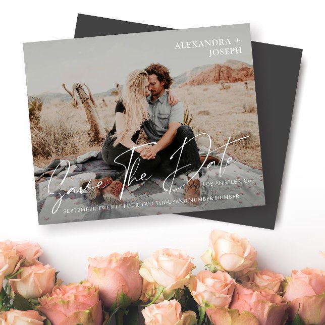 Orçamento Foto Chic Moderna Data Longa Salvar Data (Criador carregado)