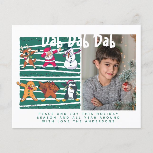 Orçamento Foto de Dabbing no Natal Convite Carta (Frente)