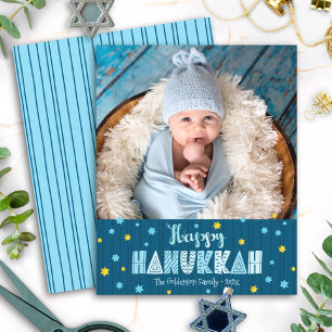 Orçamento Foto Feliz Hanukkah Estrelas Azuis Doura