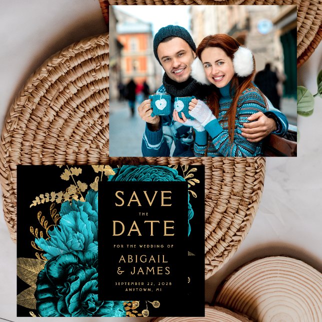 Orçamento Foto Floral Azul Casamento Salve a Data (Criador carregado)