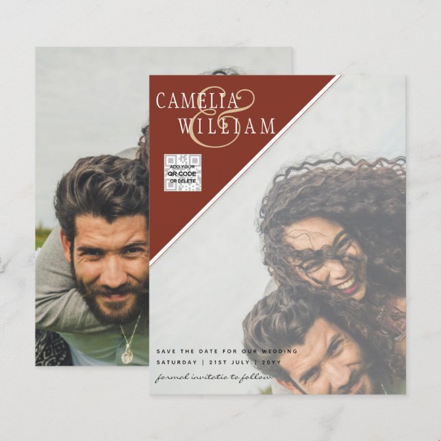 ORÇAMENTO FOTO SALVE DATA CÓDIGO QR RSVP Canela (Frente/Verso)