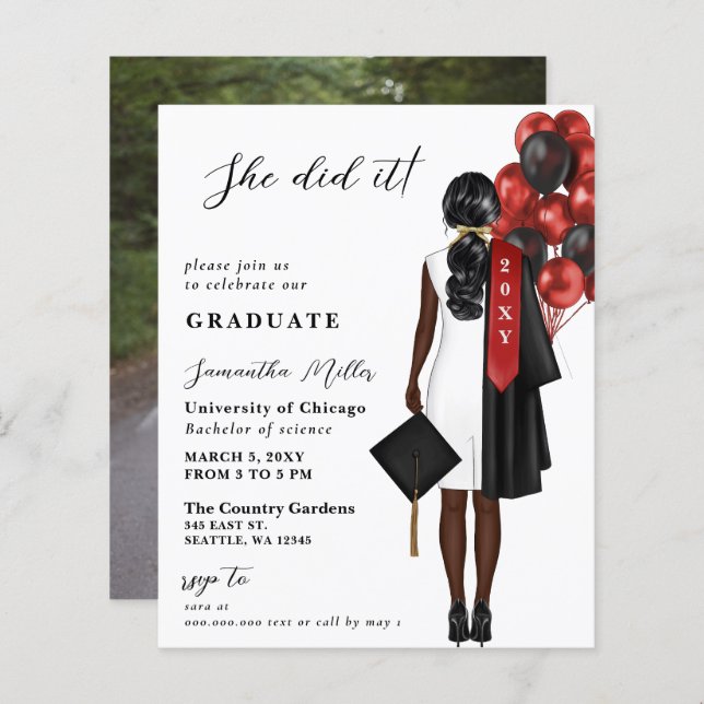 Orçamento Foto Vermelha Que Ela Fez Graduação (Frente/Verso)