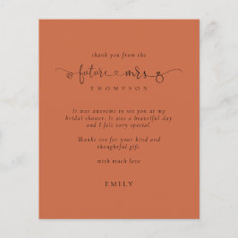 Orçamento Futuro Sra. Foto Chá de panela Terracott