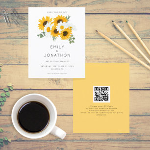 Orçamento Girassóis Código QR Amarelo Salvar Data