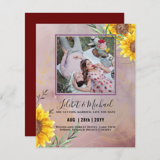 ORÇAMENTO Girassóis FOTO Salvar planos de data de  (Frente/Verso)