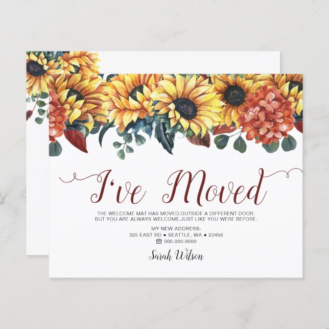 Orçamento Girassol Eu movi o anúncio em movimento (Frente/Verso)