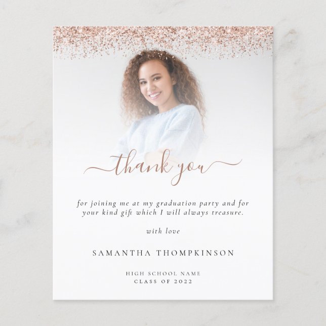 Orçamento Grad Foto Rosa Dourado Brilho Obrigado (Frente)