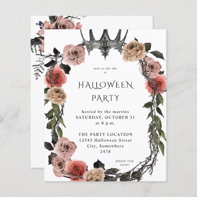 Orçamento Halloween Coroa Cor-de-rosa-rosa Partido (Frente/Verso)