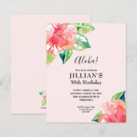 Orçamento Hibiscus Tropical Convite de Aniversário