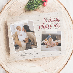 Orçamento Instantâneo Natal Duas Fotos Cartão de F