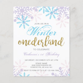 Orçamento inverno Onederland primeiro aniversario