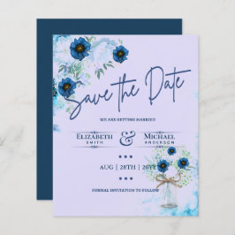 Orçamento LeahG Salvar Data Azul Lilac Florals